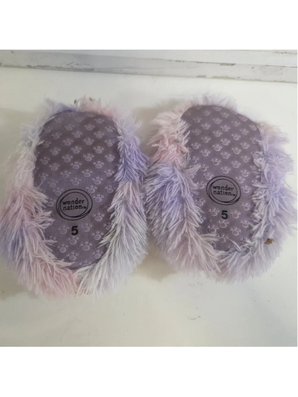 Wonder Nation Baby Girl Monster Slippers Purple Pink Size 5